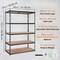 Black Carbon Steel Adjustable 5-Tier Garage Storage Rack with MDF Shelves
